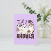 Lass uns Ghouls Halloween gehen Postkarte (Stehend Vorderseite)