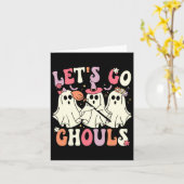 Lass uns Ghouls Halloween Ghost Kostüm Retro Groo  Karte (Gelbe Blume)