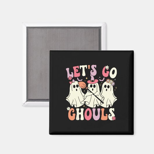 Lass uns Ghouls Halloween Ghost Kostüm Retro Groo  Magnet (Vorderseite/Rückseite)