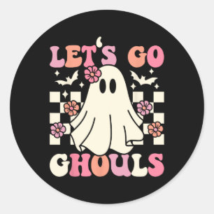 Lass uns Ghouls Halloween Ghost Kostüm Retro Groo Runder Aufkleber