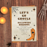 Lass uns Ghouls Halloween-Party Cowboy Boot gehen