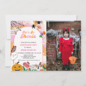 Lass uns Ghouls Halloween Retro Groovy Geburtstag Einladung (Vorderseite)