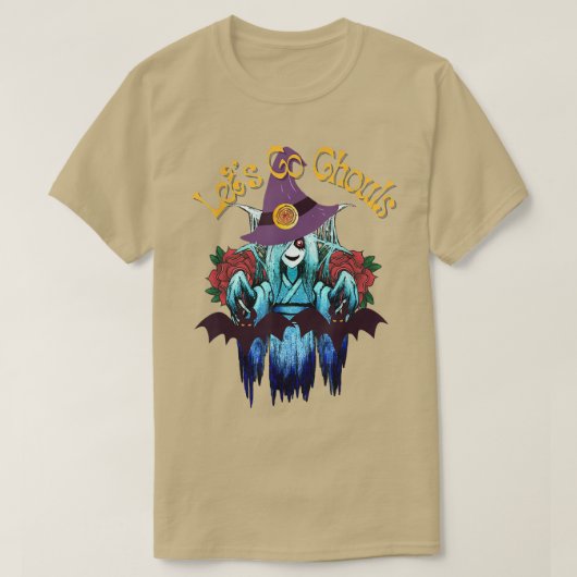 Lass uns Ghouls Retro Ghouls gehen, Hippie Hallowe T-Shirt (Design vorne)