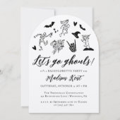 Lass uns Ghouls Spooky Whimsical Bachelorette gehe Einladung (Vorderseite)
