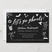Lass uns Ghouls Spooky Whimsical Bachelorette gehe Einladung (Vorderseite)