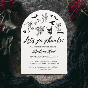 Lass uns Ghouls Spooky Whimsical Bachelorette gehe Einladung