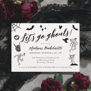 Lass uns Ghouls Spooky Whimsical Bachelorette gehe Einladung