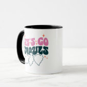 Lass uns Ghouls Stars White Halloween gehen Tasse (Vorderseite Links)