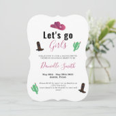 Lass uns Girls Austin Texas Cowgirl Bachelorette g Einladung (Stehend Vorderseite)