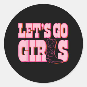 Lass uns Girls Cowgirl Boot Junggeselinnen-Abschie Runder Aufkleber