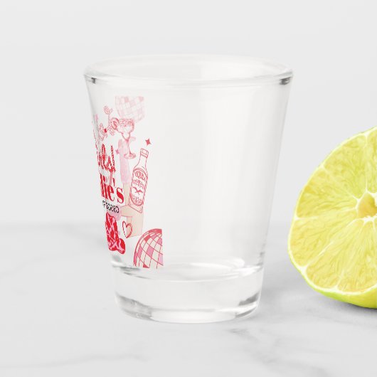 Lass uns Girls Cowgirl gehen Last Rodeo Bacheloret Schnapsglas (Rechts)