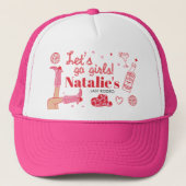 Lass uns Girls Cowgirl gehen Last Rodeo Bacheloret Truckerkappe (Vorderseite)
