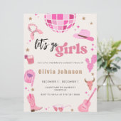 Lass uns Girls Nashville Pink Rodeo gehen | Bachel Einladung (Stehend Vorderseite)