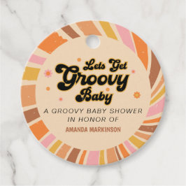 Lass uns Groovy Retro Baby Dusche holen Geschenkanhänger