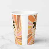 Lass uns Groovy Retro Baby Dusche holen Pappbecher (Rechts)