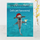 Lass uns Hammered Weihnachtshai holen Karte (Gelbe Blume)