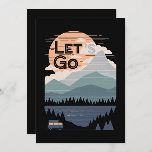 Lass uns ins Camping gehen, ins Lager gehen Einladung (Vorne/Hinten)