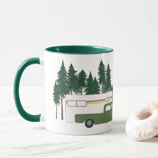 Lass uns ins CAMPING gehen! RVing Truck Camper Gre Tasse (Mit Donut)