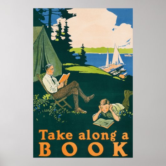 Lass uns ins Camping gehen und ein Buch lesen Poster (Vorne)