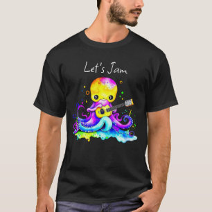 Lass uns Jam   Kraken, akustische Gitarre spielen T-Shirt