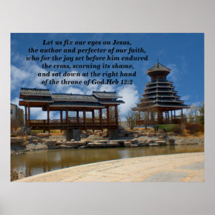 Lass uns Jesus in den Augen zu befestigen Poster