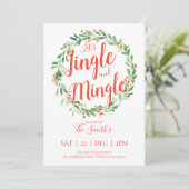 Lass uns Jingle und Mingle-Holiday Party einladen Einladung (Stehend Vorderseite)