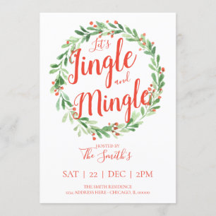 Lass uns Jingle und Mingle-Holiday Party einladen Einladung