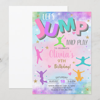 Lass uns JUMP spielen und Mädchen zum Geburtstag e Einladung
