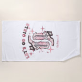 Lass uns Junggeselinnen-Abschied zu den Mädchen ge Strandtuch (Vorderseite)