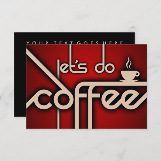 Lass uns Kaffee machen Einladung (Vorne/Hinten)