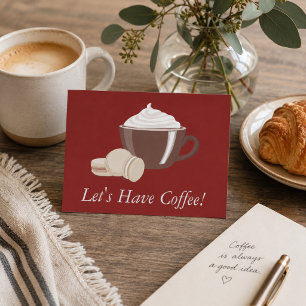 Lass uns Kaffee trinken Postkarte