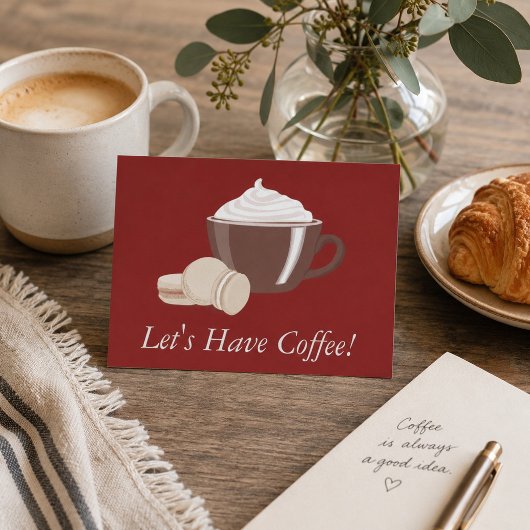 Lass uns Kaffee trinken Postkarte
