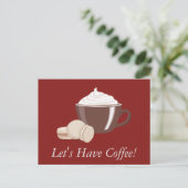 Lass uns Kaffee trinken Postkarte (Stehend Vorderseite)