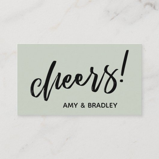 Lass uns kaufe dir eine trink-moderne Handschrift Begleitkarte (Rückseite)