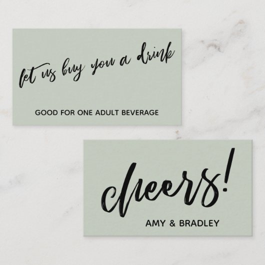 Lass uns kaufe dir eine trink-moderne Handschrift Begleitkarte (Vorne/Hinten)