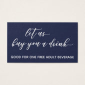 Lass uns Kaufen Sie ein Drink Drink Ticket Navy Um (Vorderseite)