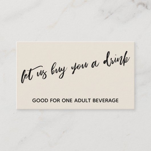 Lass uns Kaufen Sie ein Drink moderne Handschrift Begleitkarte (Vorderseite)
