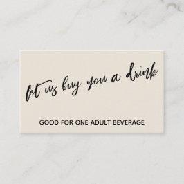 Lass uns Kaufen Sie ein Drink moderne Handschrift  Begleitkarte