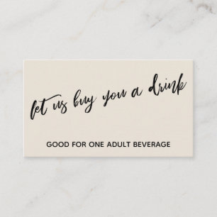 Lass uns Kaufen Sie ein Drink moderne Handschrift  Begleitkarte