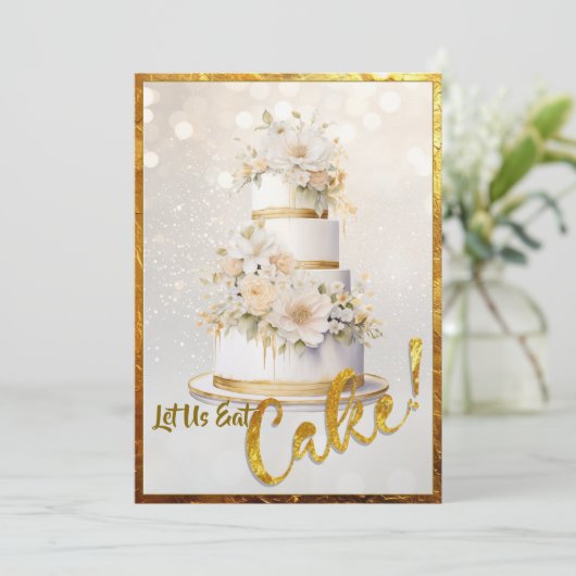 Lass uns Kuchen essen! Einladung (Stehend Vorderseite)