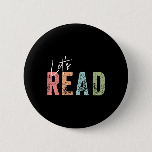 Lass uns lesen Buch Nerd Buchliebhaber Bibliotheka Button (Vorderseite)