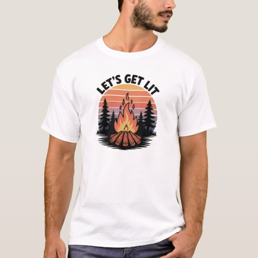 Lass uns Lit Camping T - Shirt holen (Vorderseite)