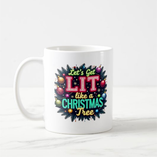 Lass uns Lit holen - Funny Christmas Pun Graphic H Kaffeetasse (Links)