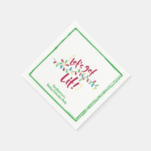 LASS UNS LIT WERDEN | Urlaubsbeleuchtung | Grüne G Serviette (Ecke)