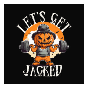 Lass uns loslegen Kürbis Jack-O-Lantern Lustig Her Fotodruck