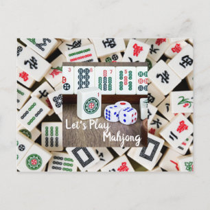 Lass uns Mahjong spielen Postkarte