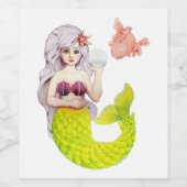 Lass uns Mermaids sein! Weinetikett (Einzelnes Label)