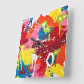 Lass uns mit einer Knallmauer ausgehen Quadratische Wanduhr (Winkel)