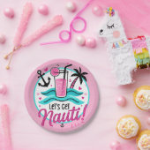 Lass uns Nauti holen! Nautische Bachelorette-Telle Pappteller (Party)