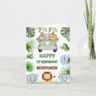 Lass uns OuT Baby Elephant zum ersten Geburtstag h Einladung